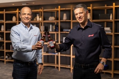 Current CEO, Carlos Brito; and incoming lead Michel Doukeris. Pic: AB InBev